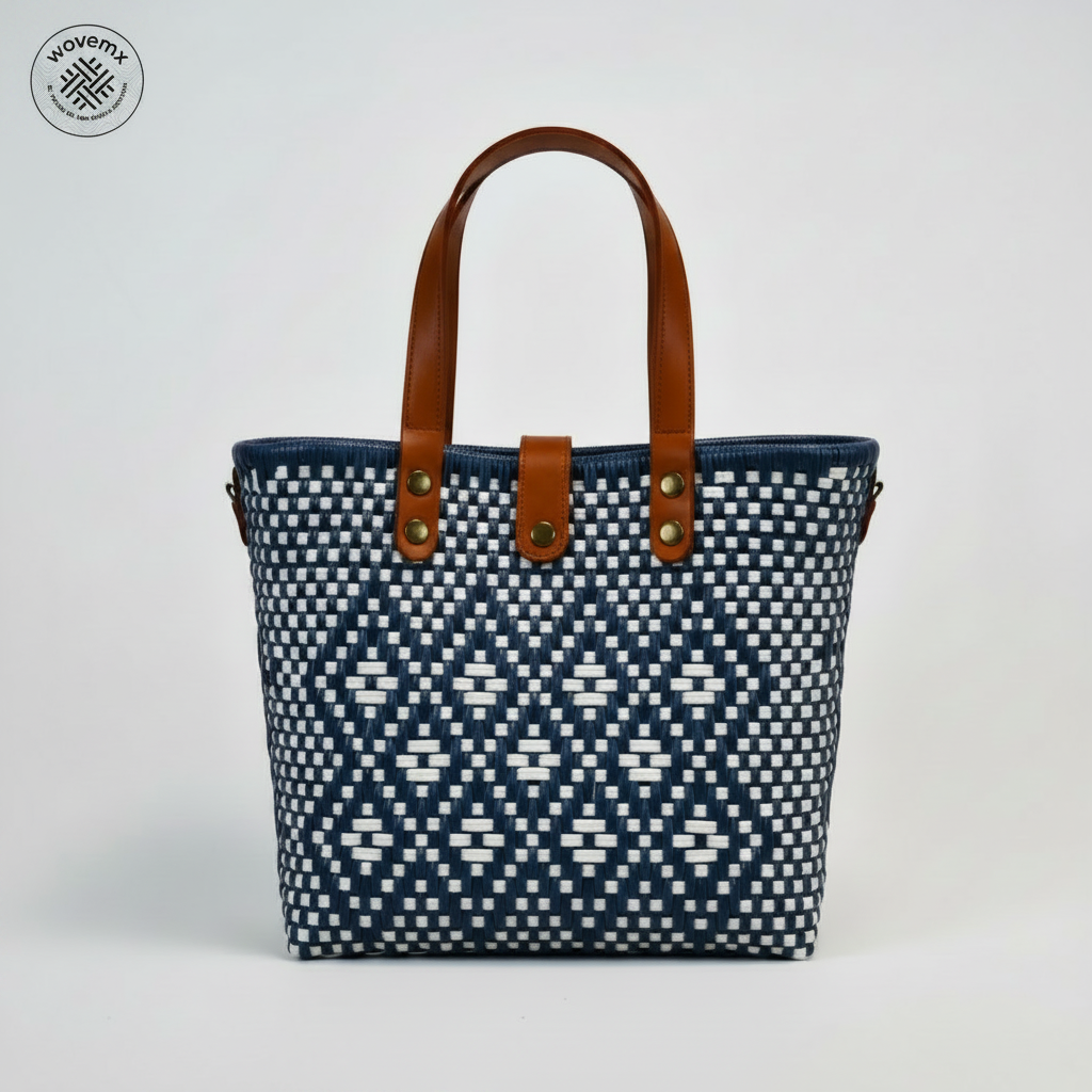 Tote Azul Marino con Blanco WOVEMX