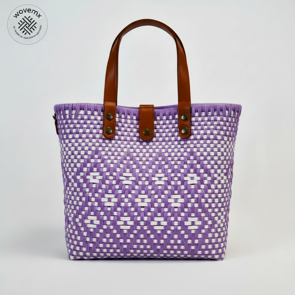 Tote Lila con Blanco WOVEMX