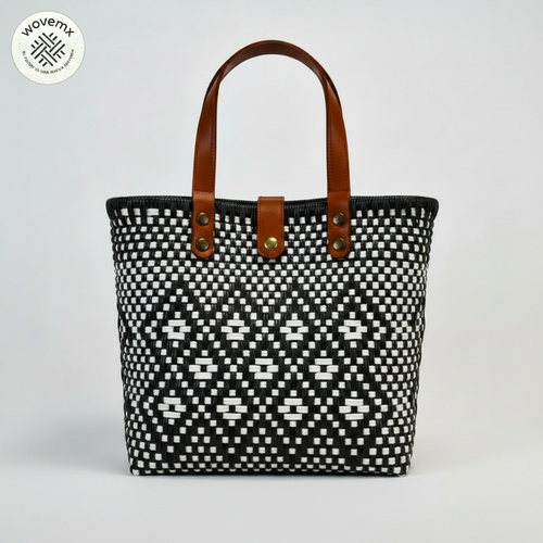 Tote Negro con Blanco WOVEMX
